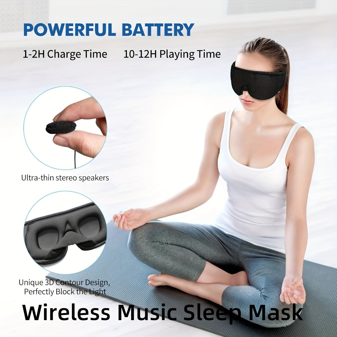 Peace Nap Premium 3D Eye Mask with Wireless Audio – Perfect for Travel & Nighttime Relaxation