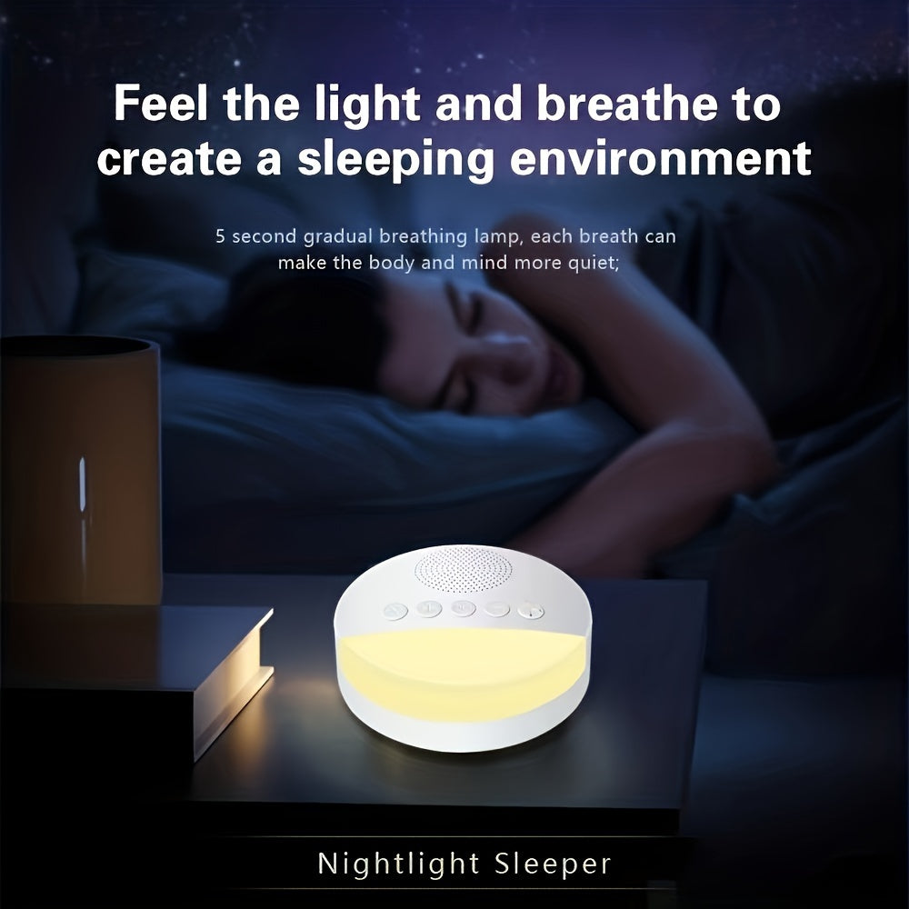 Portable White Noise Sleep Aid Machine with 9 Soothing Sounds, Memory Function & USB Charging - Ideal for All Ages