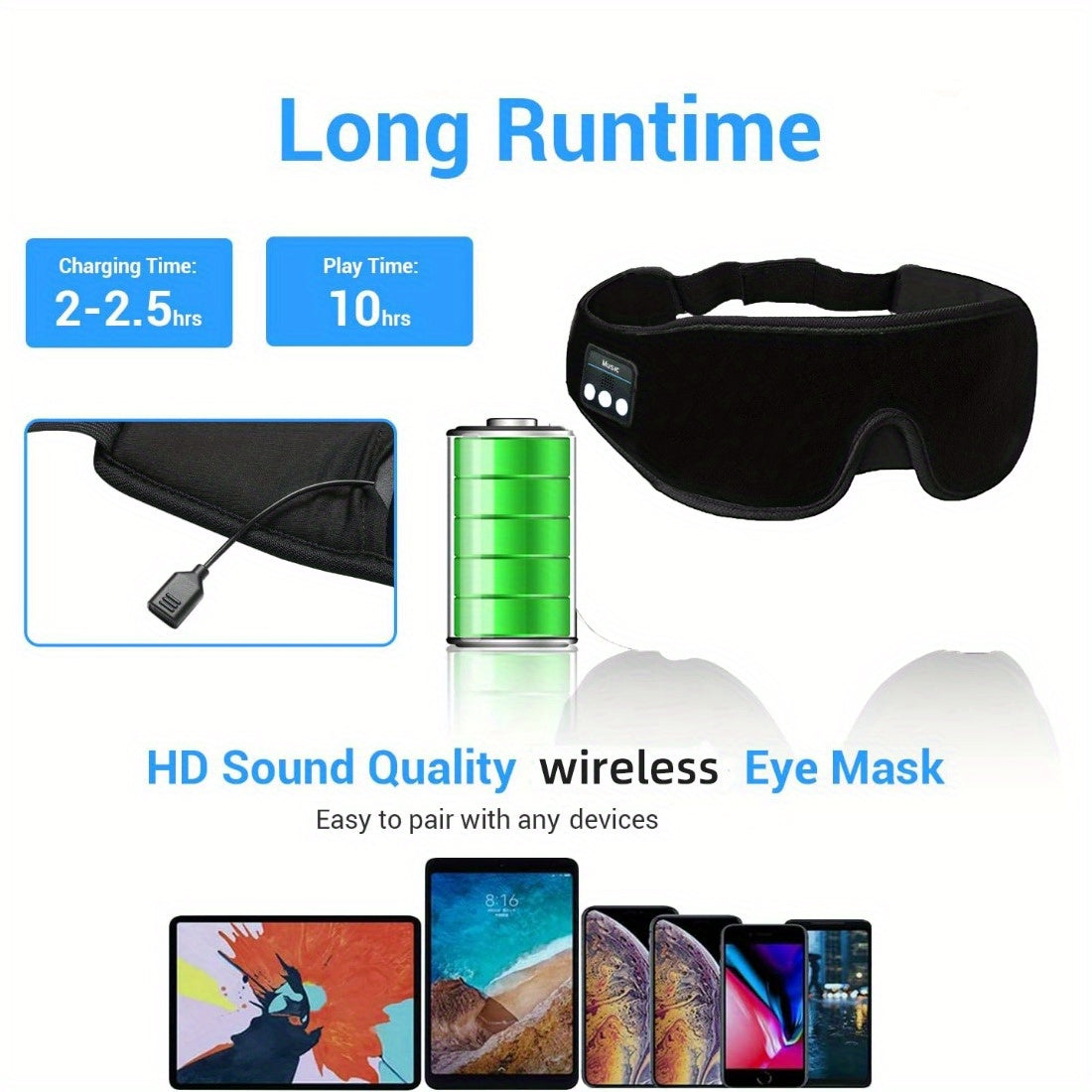 Peace Nap Premium 3D Eye Mask with Wireless Audio – Perfect for Travel & Nighttime Relaxation