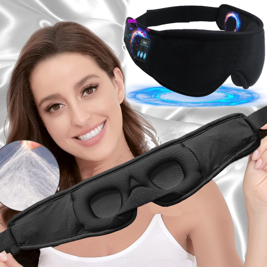 Peace Nap Premium 3D Eye Mask with Wireless Audio – Perfect for Travel & Nighttime Relaxation