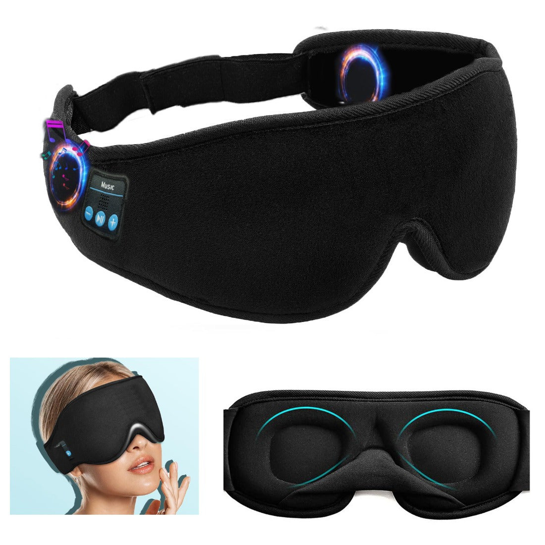 Peace Nap Premium 3D Eye Mask with Wireless Audio – Perfect for Travel & Nighttime Relaxation