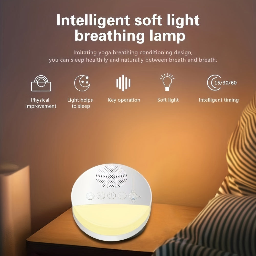 Portable White Noise Sleep Aid Machine with 9 Soothing Sounds, Memory Function & USB Charging - Ideal for All Ages