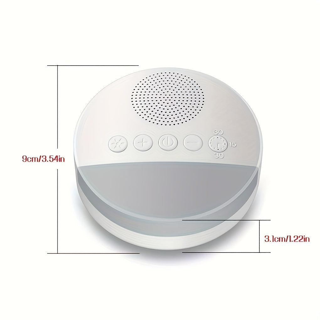 Portable White Noise Sleep Aid Machine with 9 Soothing Sounds, Memory Function & USB Charging - Ideal for All Ages